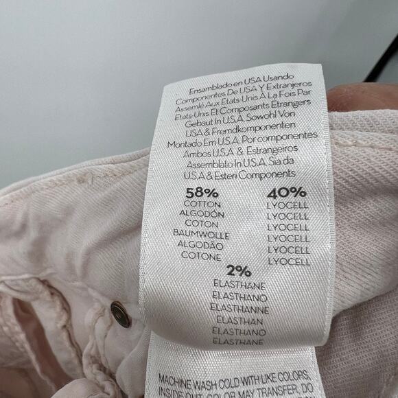 Mother The Looker Ankle Step Fray Jeans in Pink Lemonade Women's 27 Easter - Picture 11 of 12